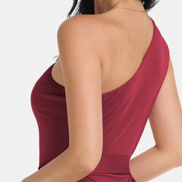 Tie Front One-Shoulder Sleeveless Dress - Picture 7 of 8